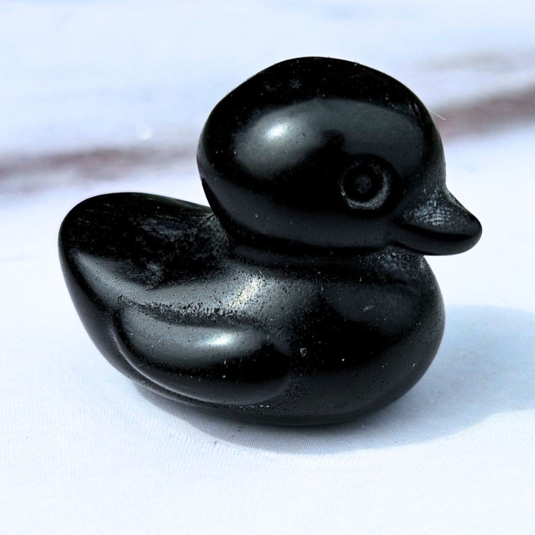 Obsidian Mini Duck Carving