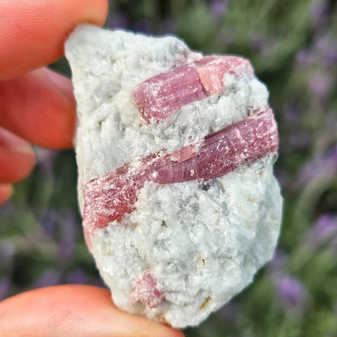 Pink Tourmaline in Quartz Raw