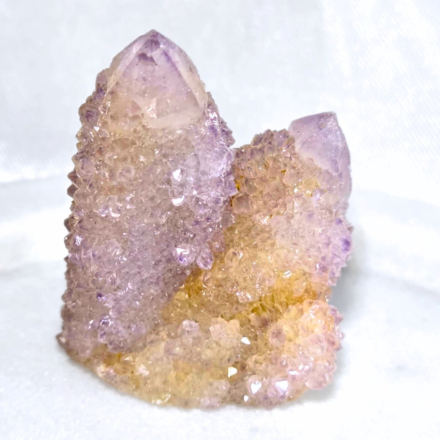 Fairy Quartz (Spirit/Cactus Quartz) & Citrine Cluster - South Africa