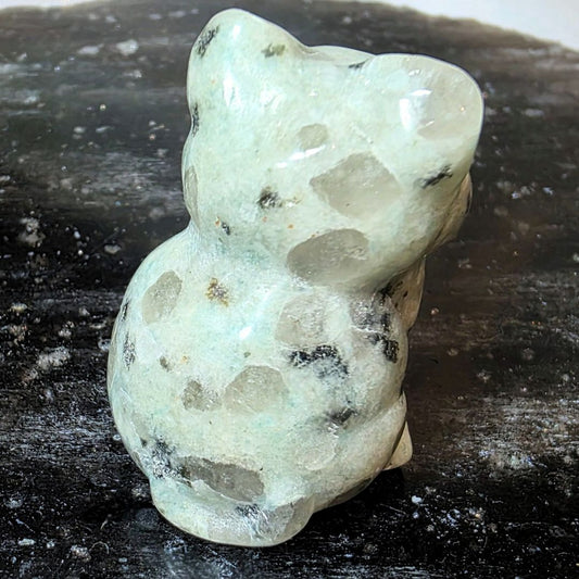 Kiwi Jasper & Smoky Quartz Cat