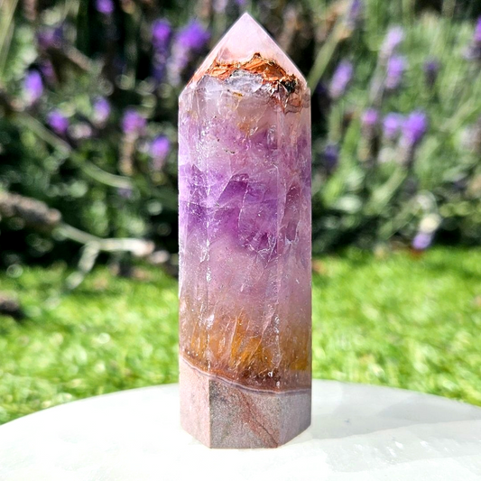 Amethyst x Crazy Lace Agate Crystal Tower