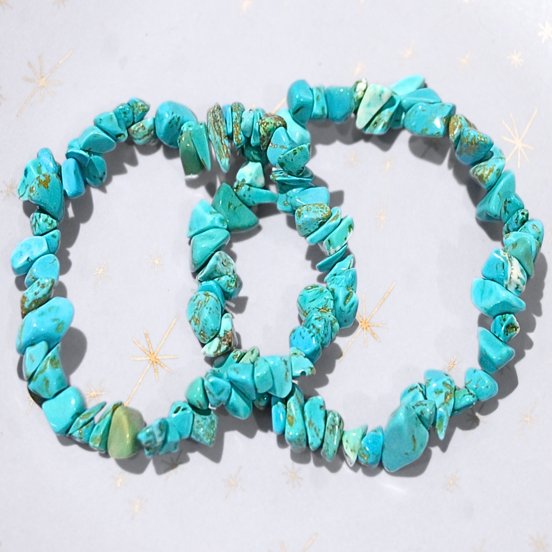 Natural Turquoise Crystal Chip Bracelets