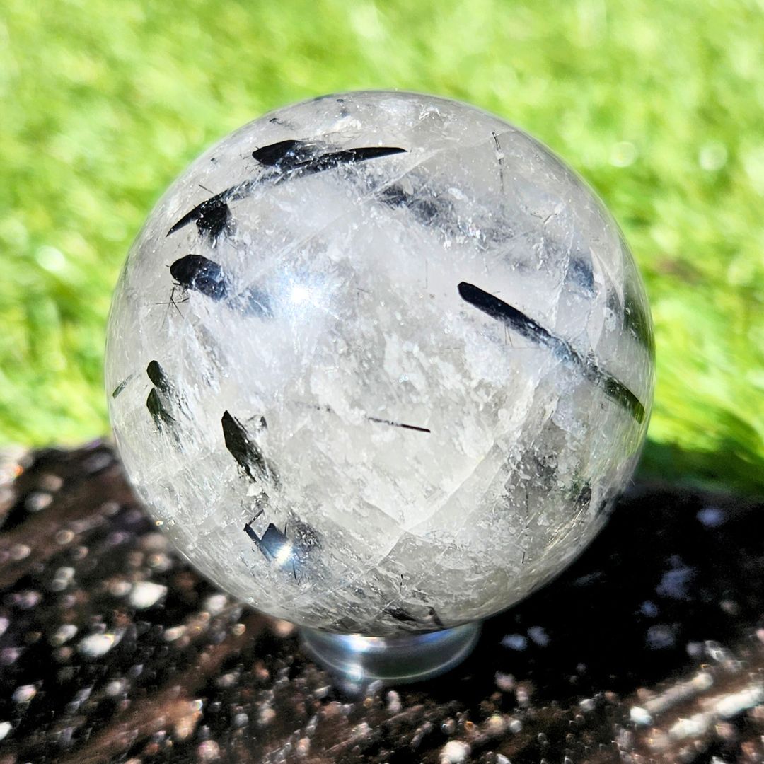 Tourmaline in Quartz Crystal Sphere