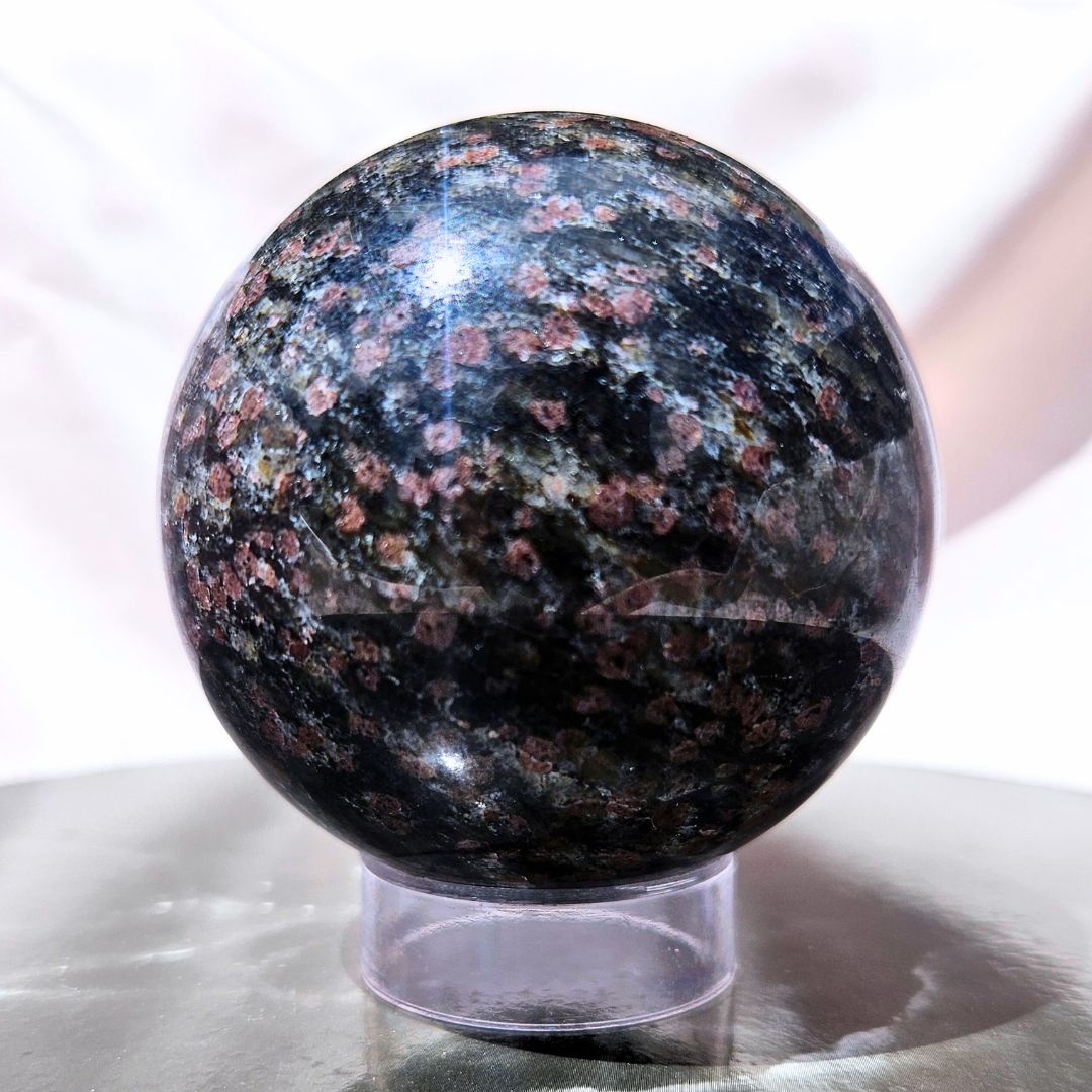 Garnet in Matrix Sphere - (Includes Stand)