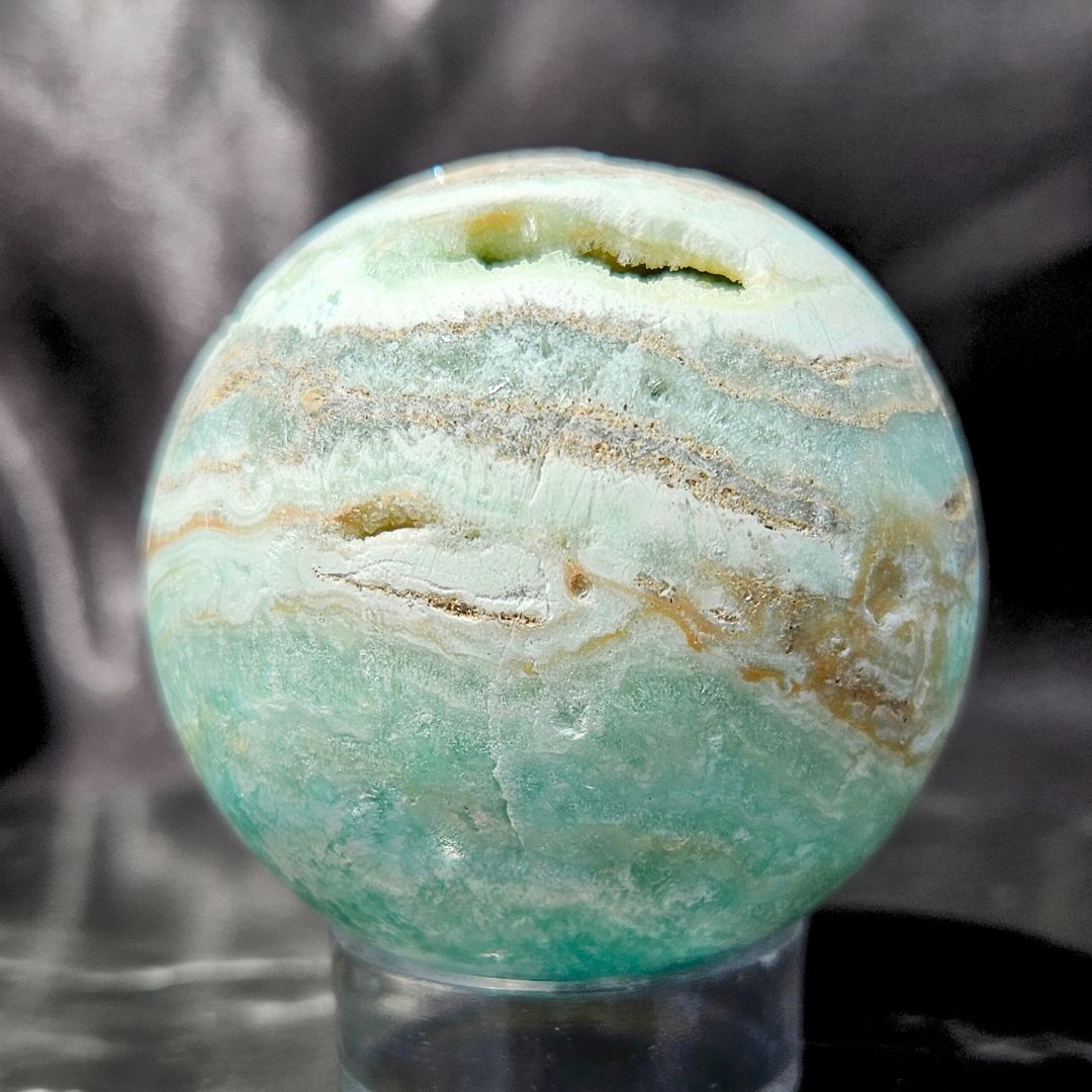 High Grade Blue Aragonite Crystal Sphere