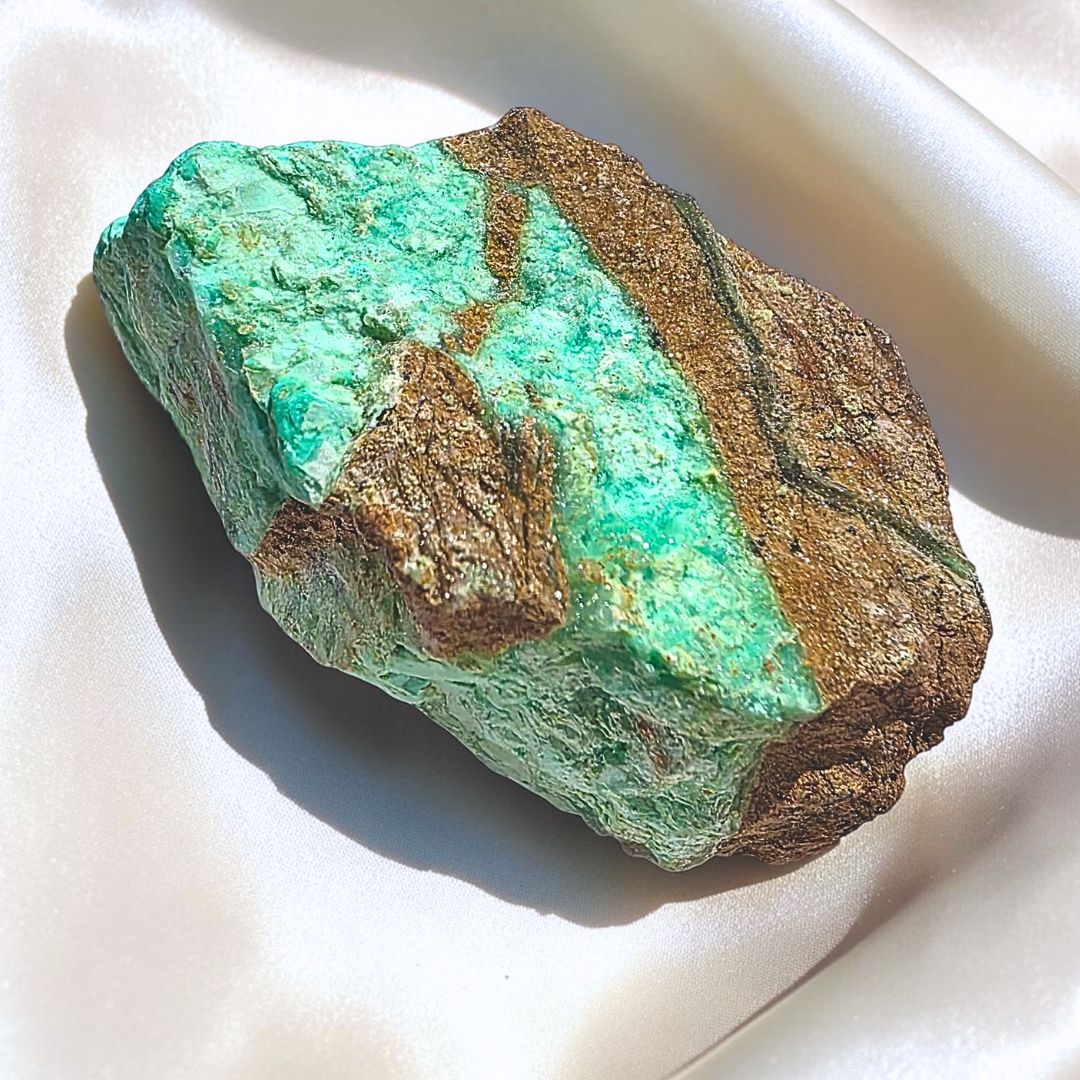 Green Chrysoprase with Druzy Quartz Cluster - Yerilla, WA