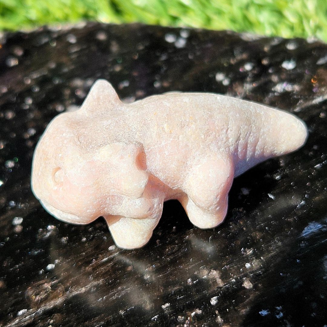 Pink Opal Axolotyl Mini Crystal Carving