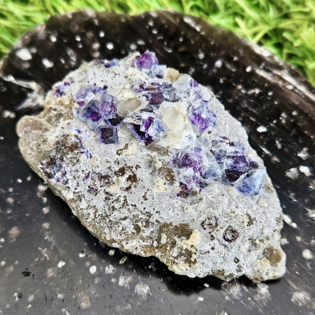 Purple Cubic Fluorite Cluster