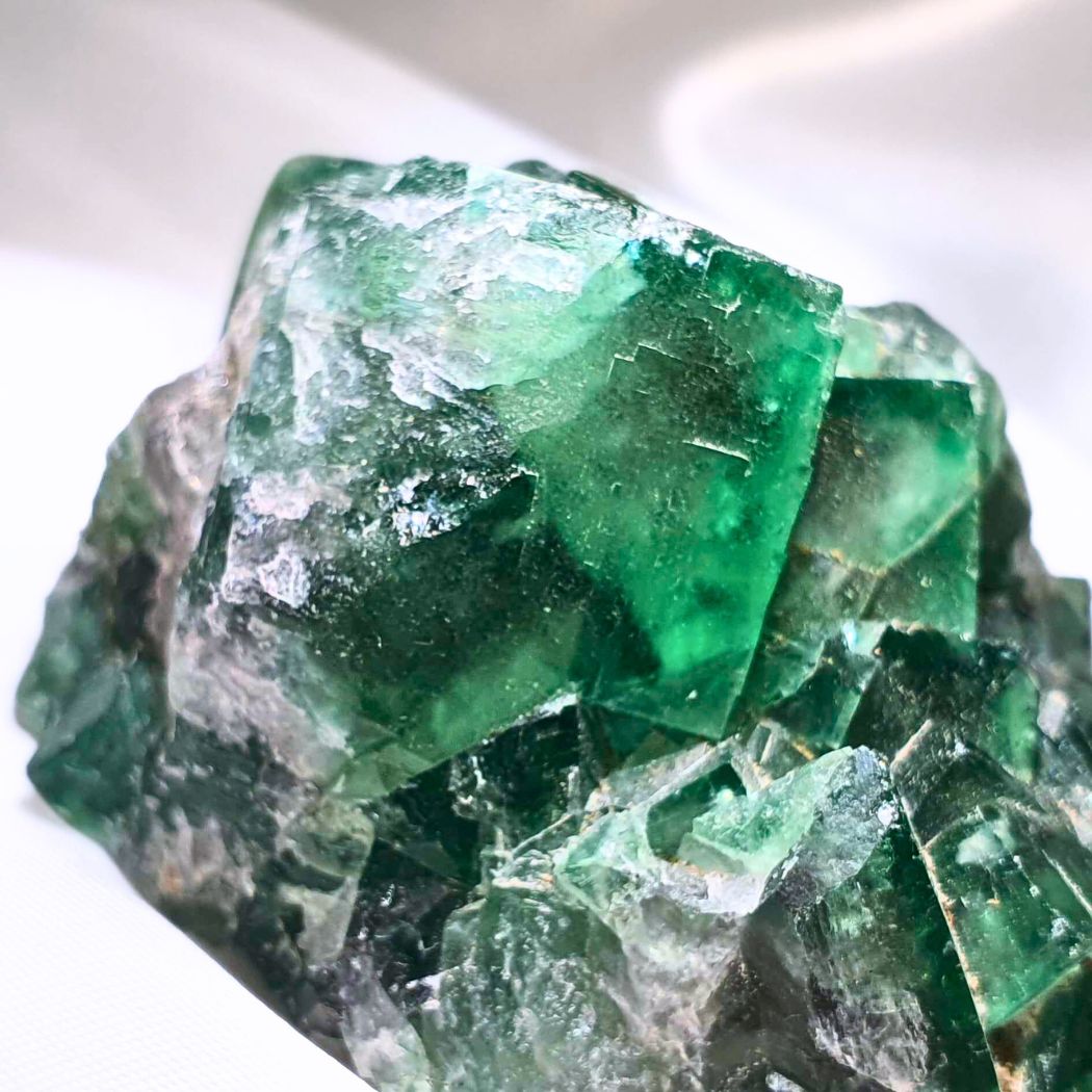 Green Cubic Fluorite Cluster - Madagascar