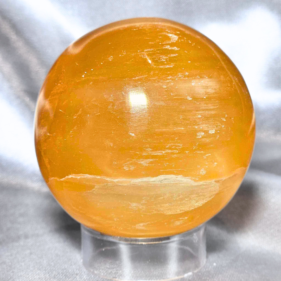 Natural Moroccan Peach Selenite Sphere