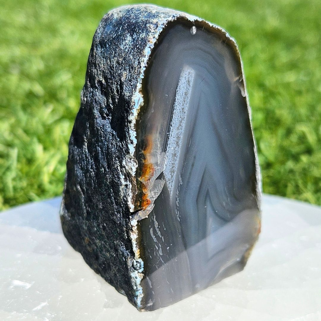 Blue-Grey Agate Cut Base - Brazil