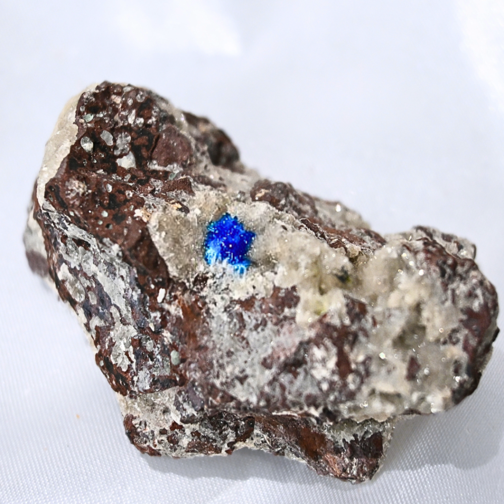 Cavansite on Druzy Heulandite & Basalt Specimen