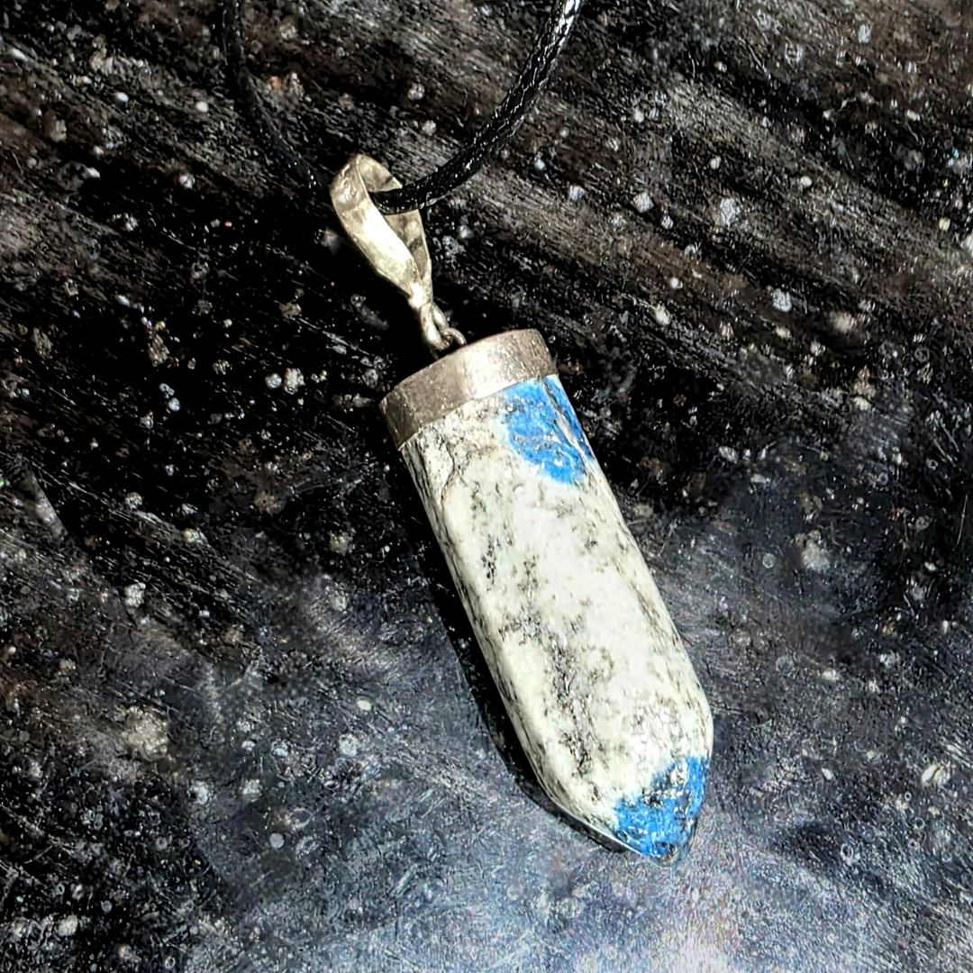 Sterling Silver Genuine K2 (Azurite, Granite, Feldspar) Necklace