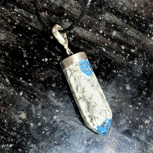 Sterling Silver Genuine K2 (Azurite, Granite, Feldspar) Necklace