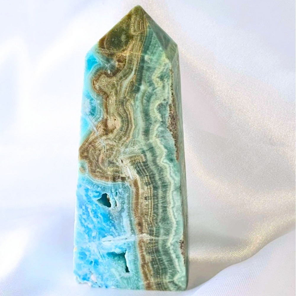 High Grade Blue Aragonite Tower Point