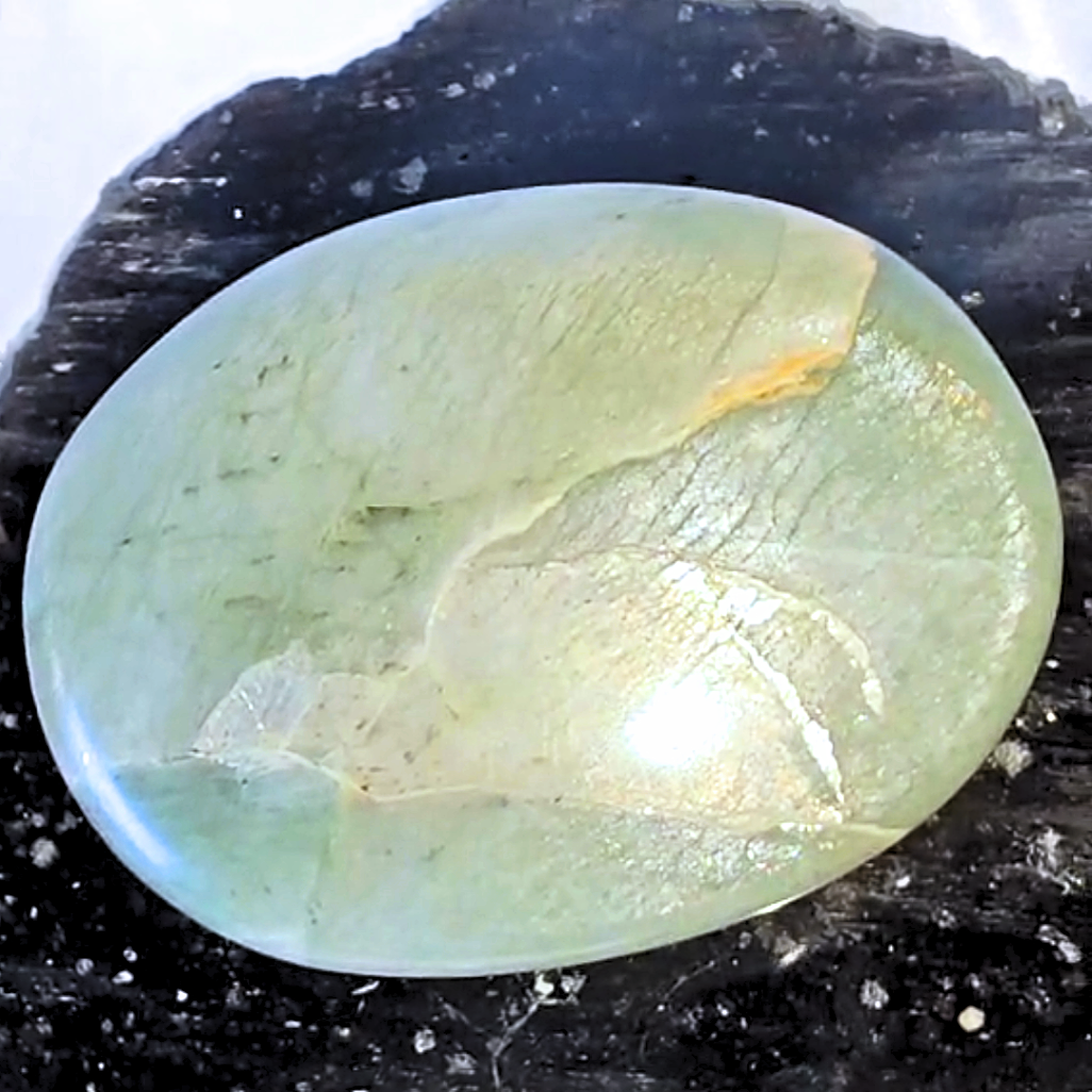 Large Natural Green Moonstone Palmstone
