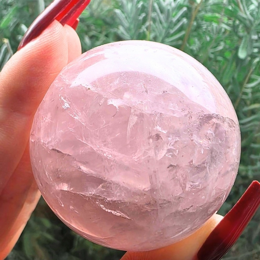 Rose Quartz Sphere with Rainbows - 151g