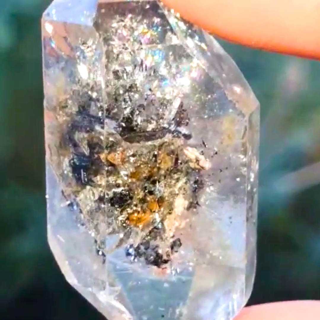 High Grade Herkimer Diamond Quartz with Rainbows - 36mm