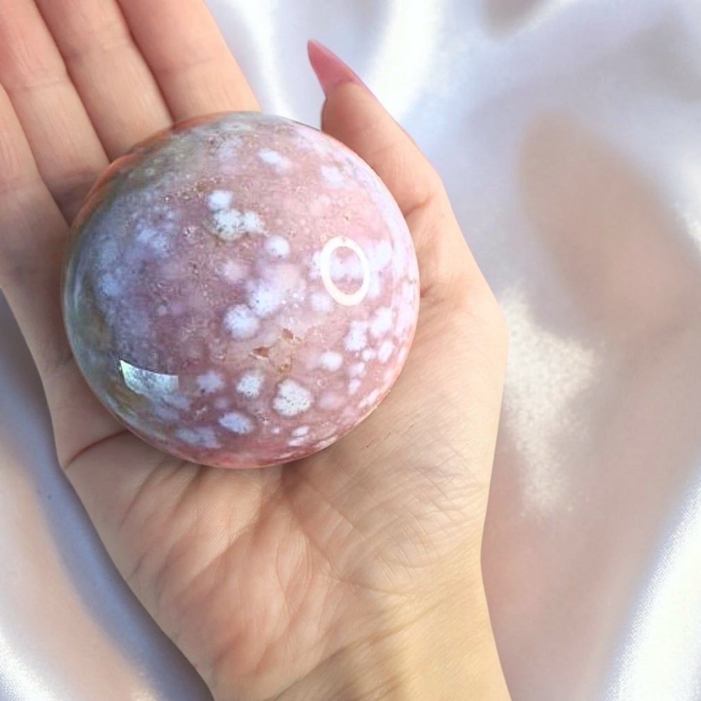 Druzy Pink Amethyst Crystal Sphere - 253g - includes stand