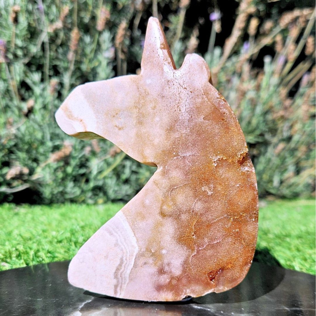 Large Pink Amethyst Unicorn Carving - 286g