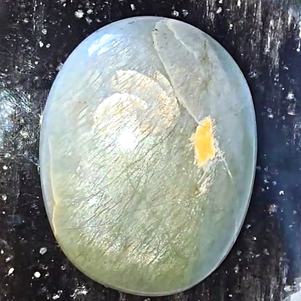 Large Natural Green Moonstone Palmstone