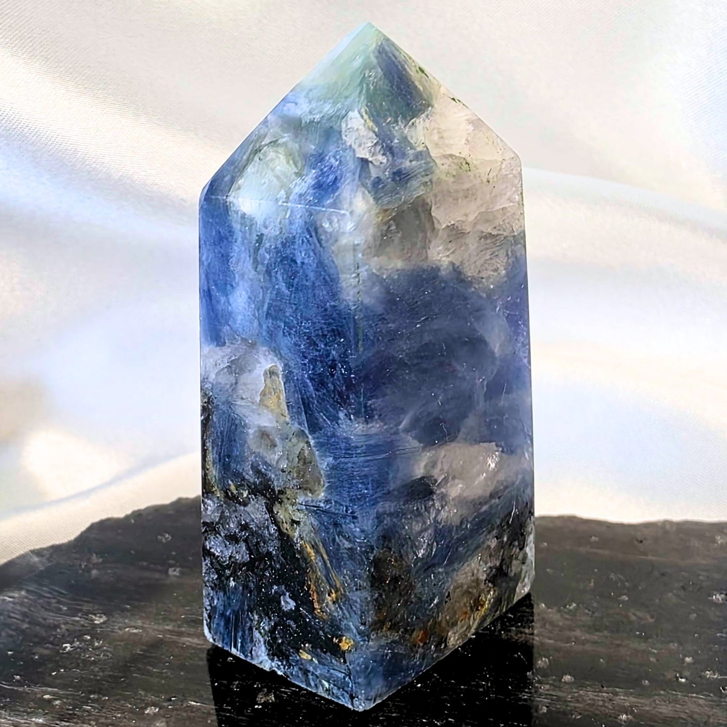 Blue Kyanite with Quartz & Mica Tower