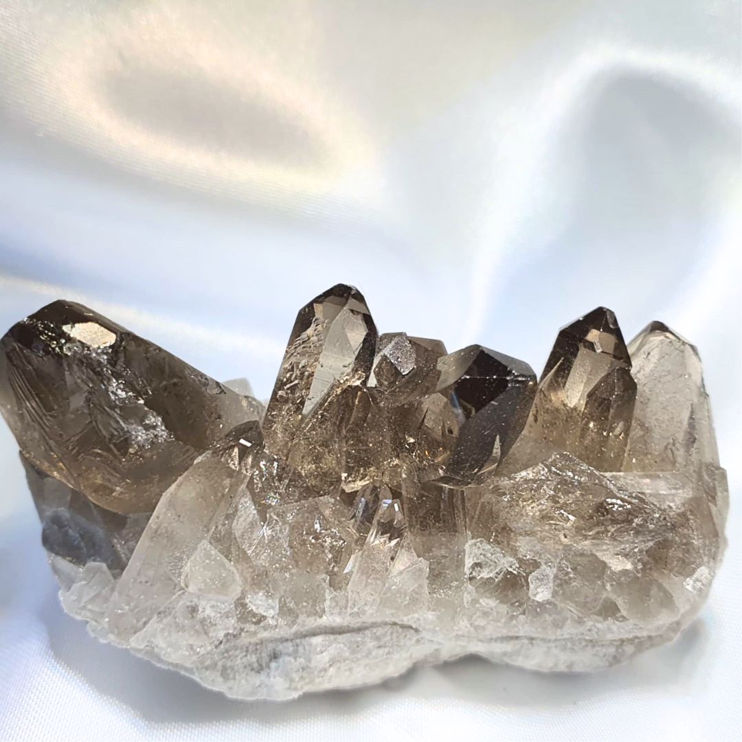 Smoky Quartz with Rutile Crystal Cluster