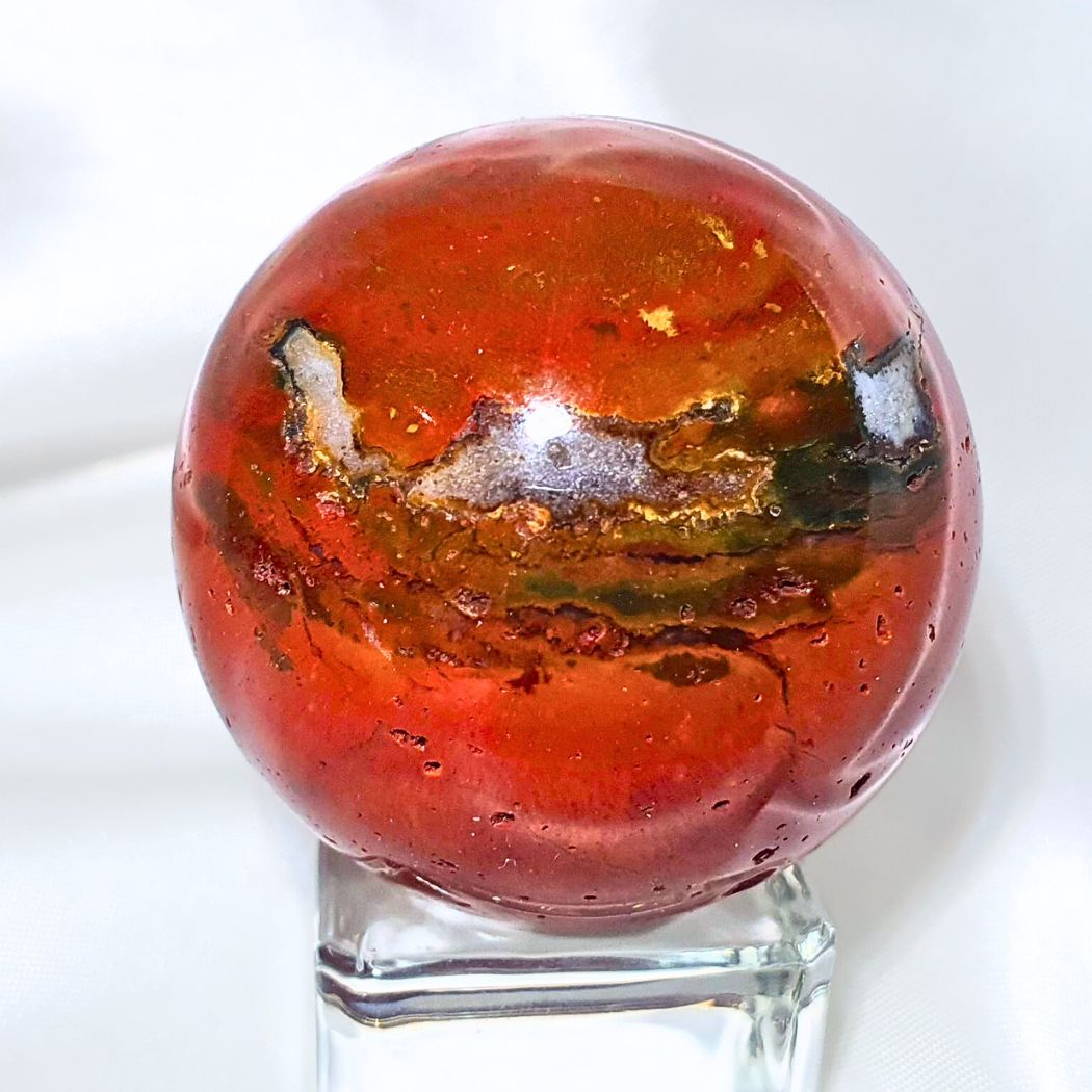 Red Jasper and Quartz Sphere