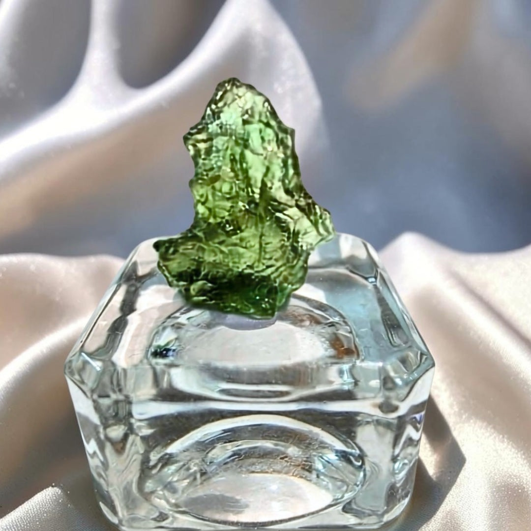 2. Genuine Moldavite in Display Case 0.21g | Czech Republic Tektite
