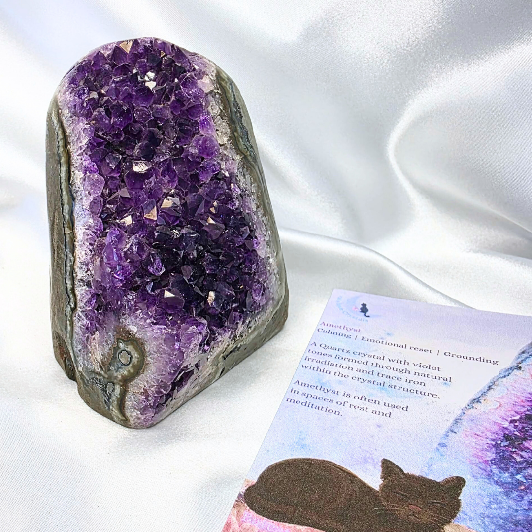 A-Grade Brazilian Amethyst with Stalactite Eye | 822g - Cut-Base Crystal