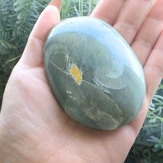 Large Natural Green Moonstone Palmstone