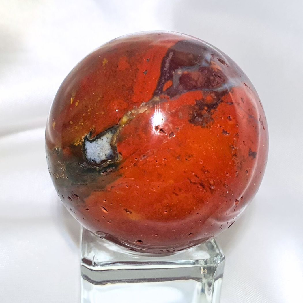 Red Jasper and Quartz Sphere