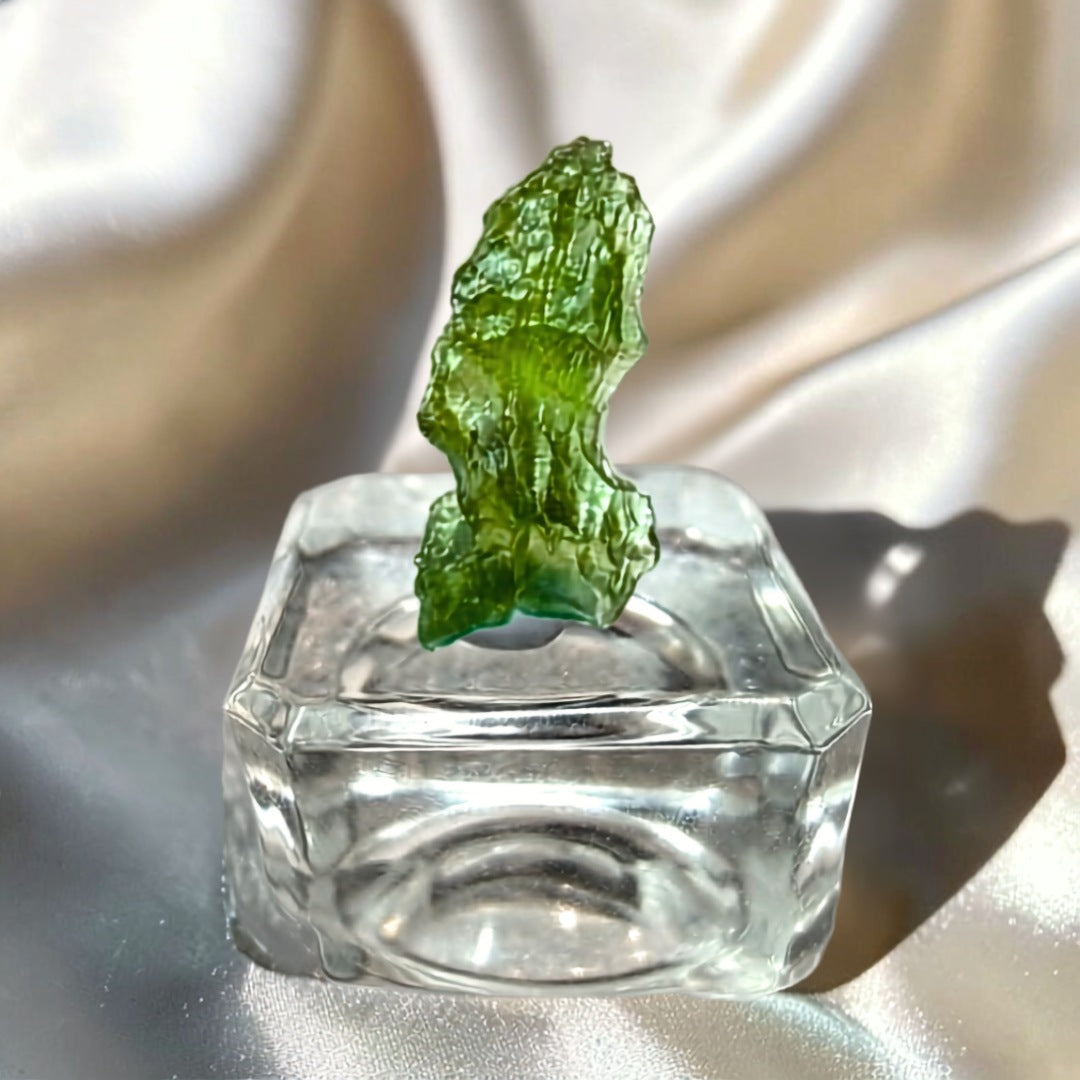 Genuine Moldavite in Display Case 0.34g | Czech Republic Tektite
