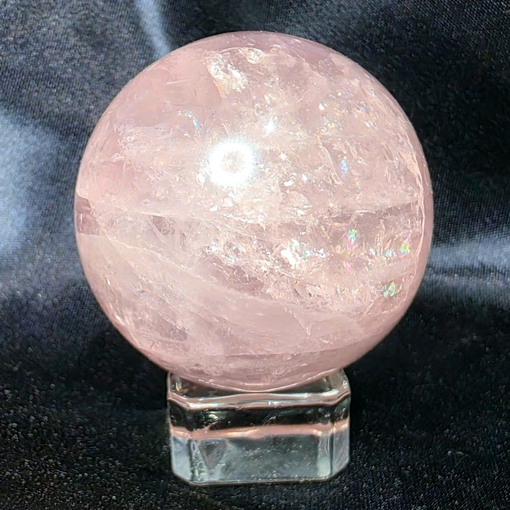 Rose Quartz Sphere with Rainbows - 151g