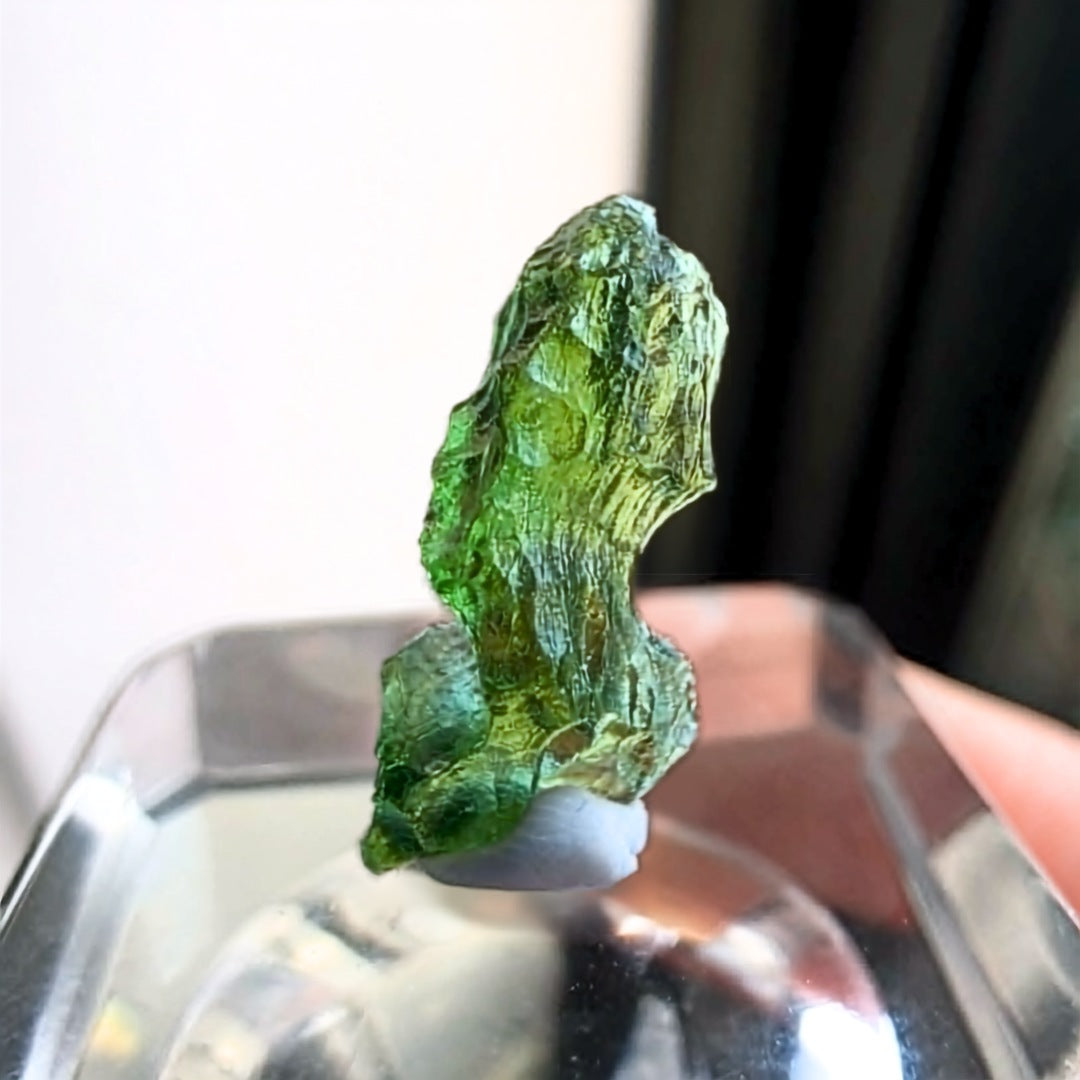 Genuine Moldavite in Display Case 0.34g | Czech Republic Tektite
