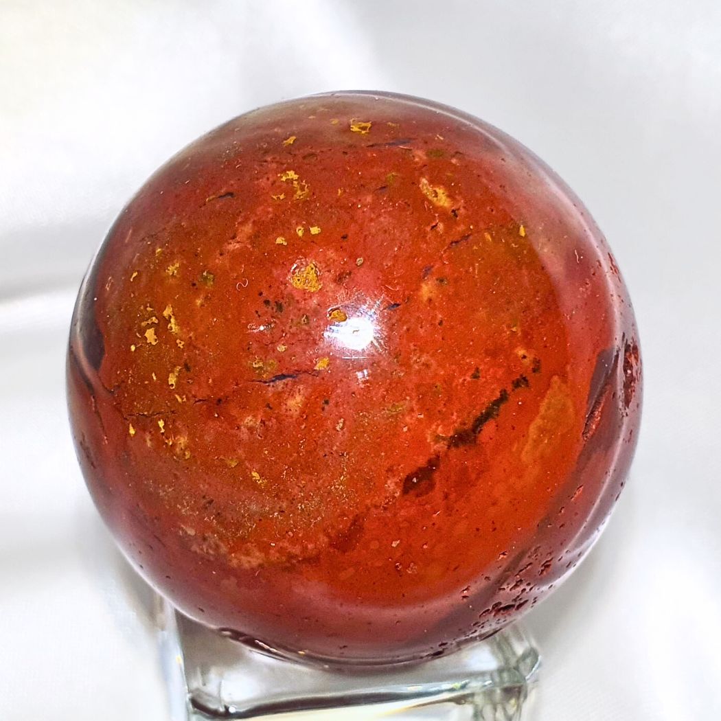 Red Jasper and Quartz Sphere