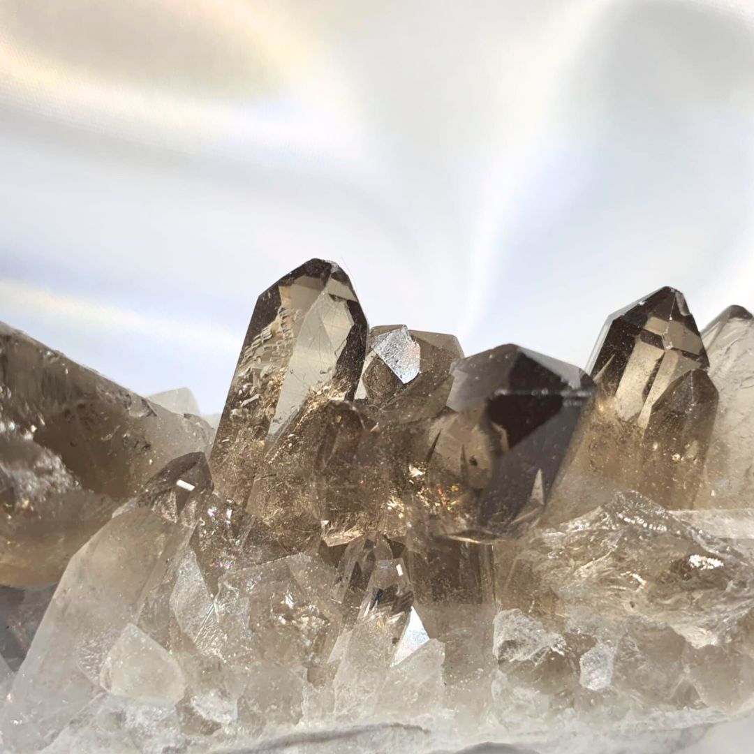 Smoky Quartz with Rutile Crystal Cluster