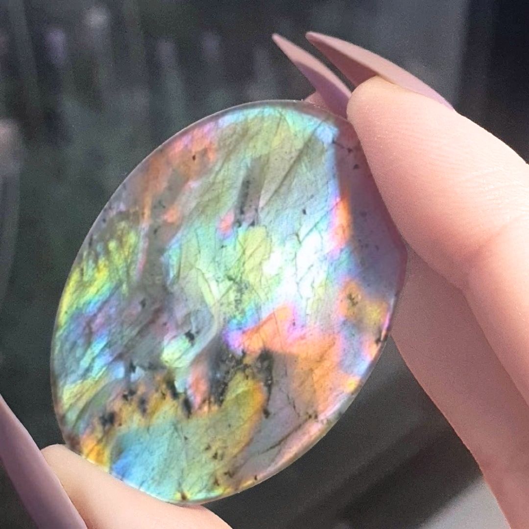 Ultra Rare Spectrolite Crystal with High Rainbow Flash - Finland