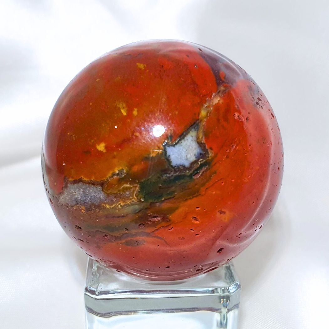 Red Jasper and Quartz Sphere