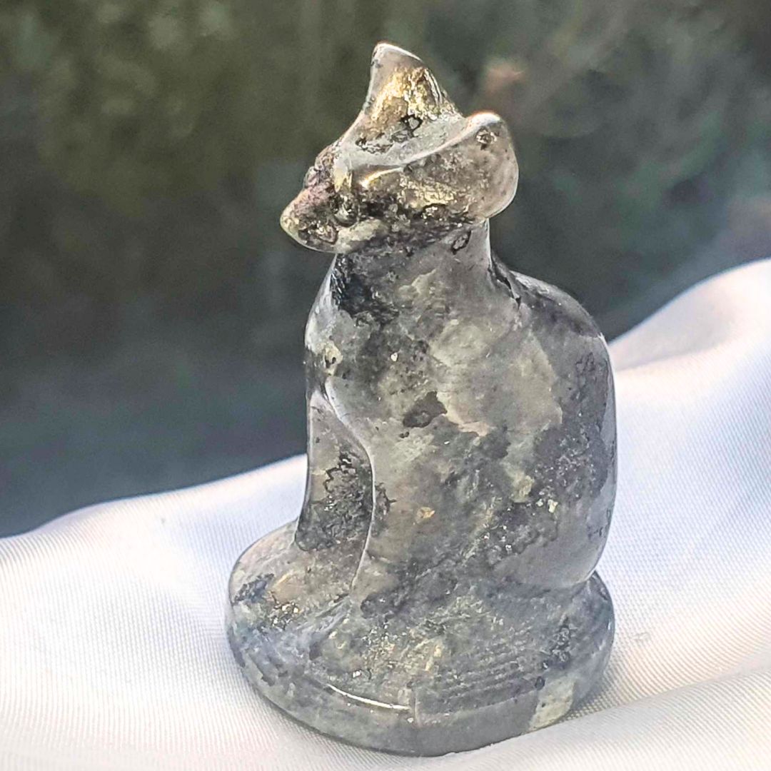 Larvikite Crystal Sphinx Cat