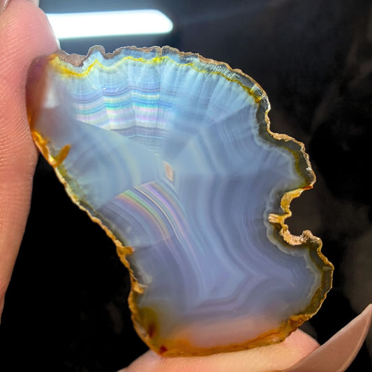 Rare Rainbow Iris Agate Slice | Natural Optical Diffraction Agate - Indonesia