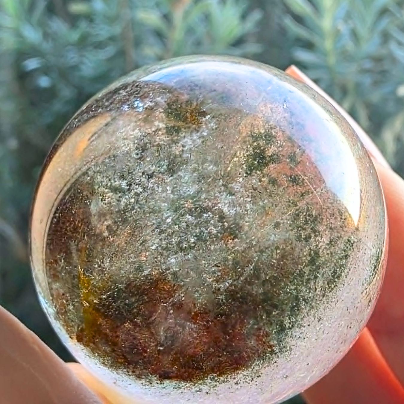 Garden Quartz Crystal Sphere | Lodolite Included Quartz