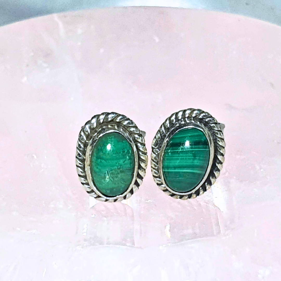 Malachite 925 Sterling Silver Earrings