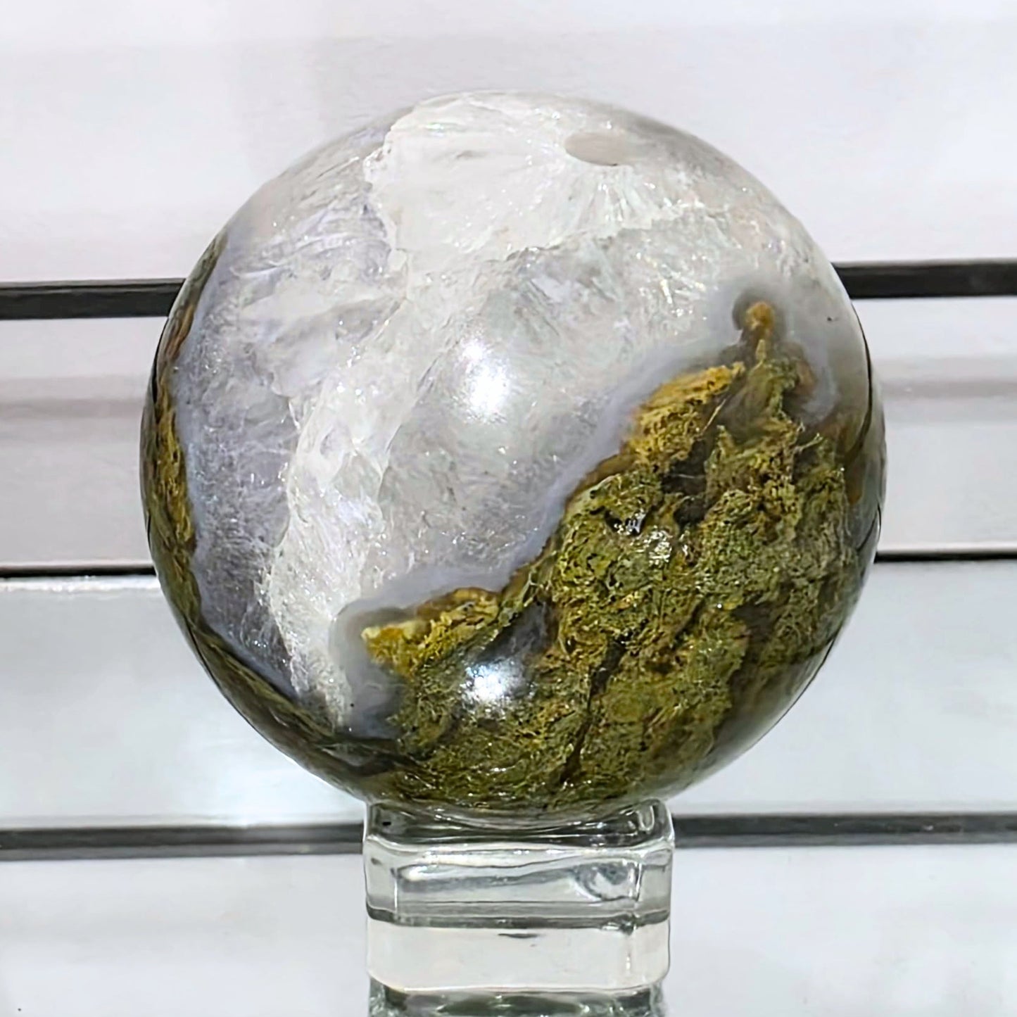 moss agate with blue chalcedony - australian crystal shop