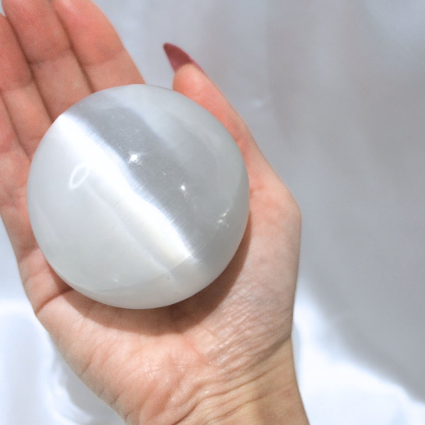 Large Selenite Crystal Sphere - 62mm, 280g