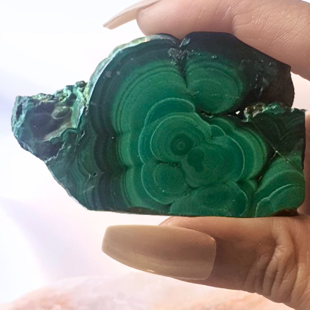 Small Malachite Slab with Stand