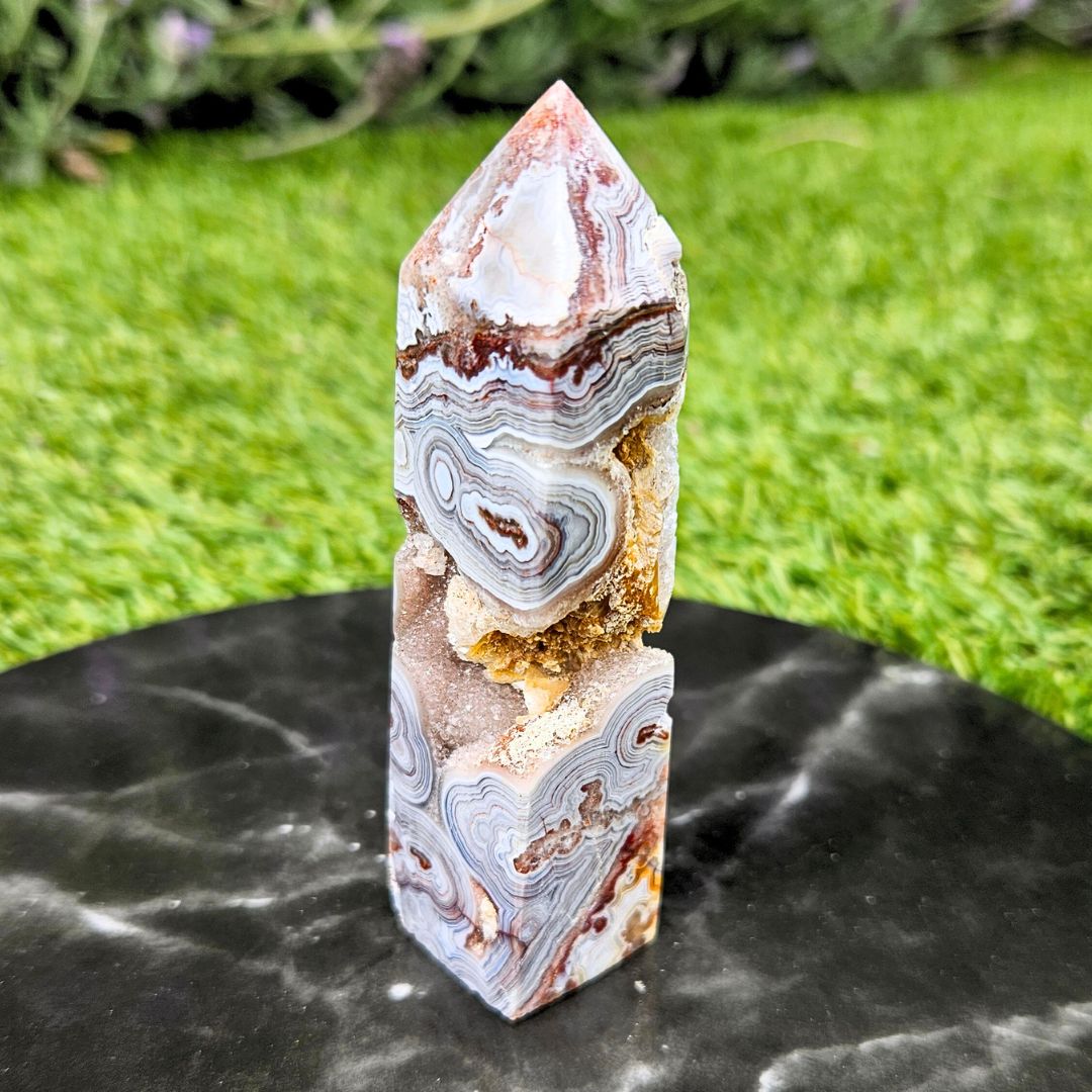 Mexican Crazy Lace Agate with Open Druzy