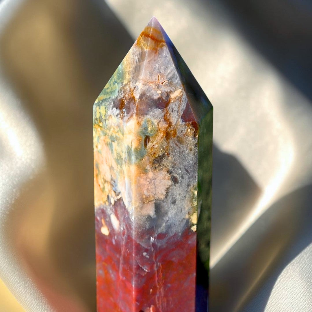 Large Ocean Jasper Tower - 15cm, 292g