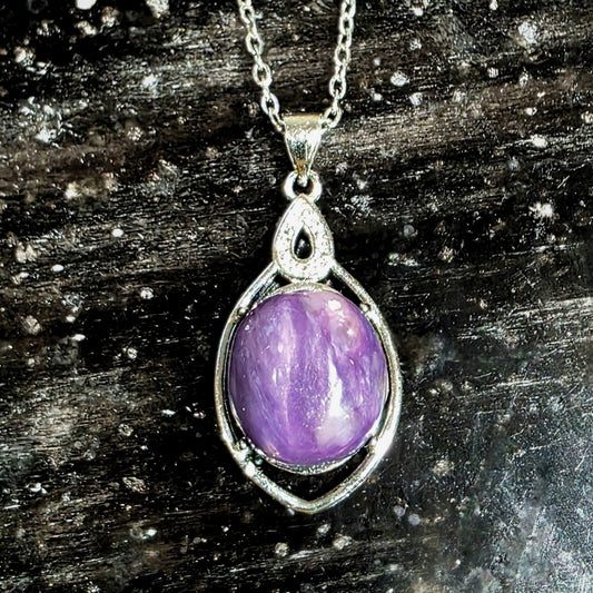 Charoite Crystal Necklace
