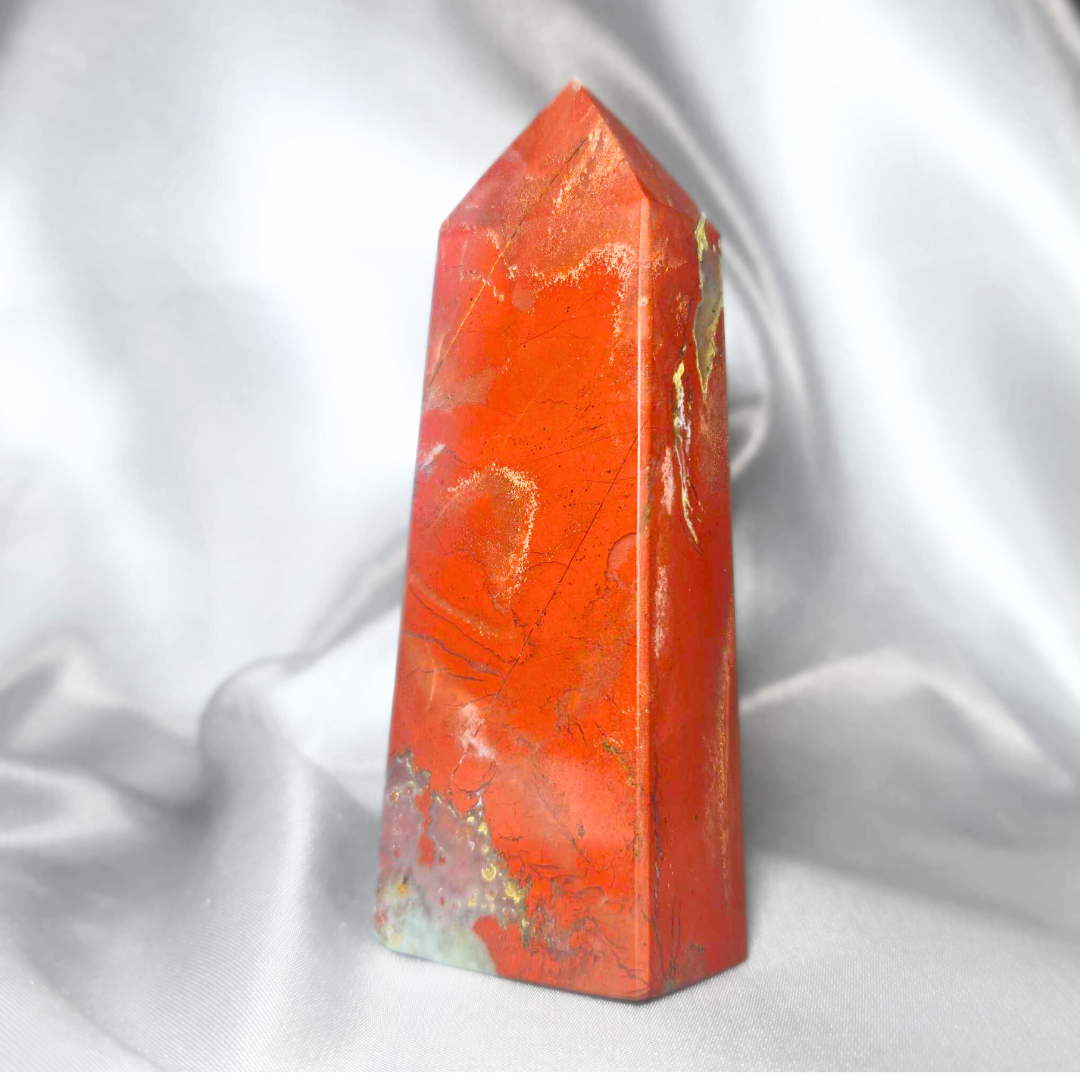 Red Jasper with Quartz Tower